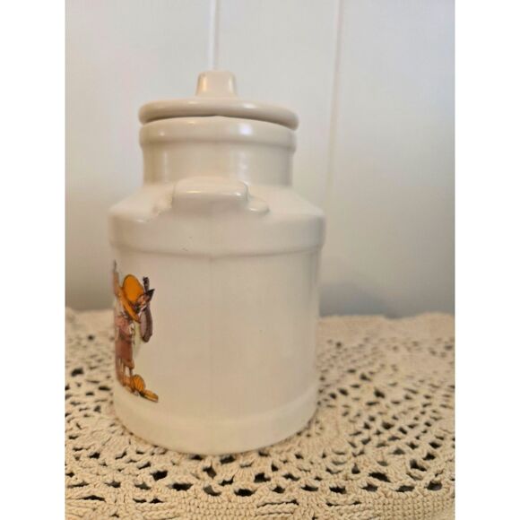 Vintage McCoy Pottery Milk Can Holly Hobbie Canister Circa 1970s Mint Condition - Picture 2 of 5